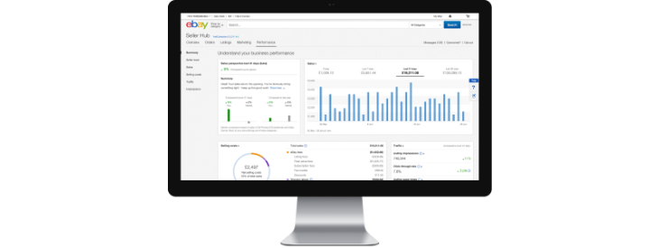 eBay seller hub homepage.