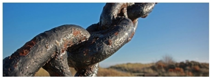 Zoomed in image of a ship anchor. 