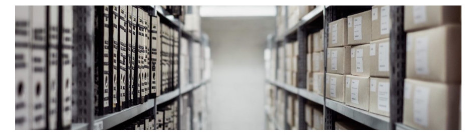 Shelves full of files and boxes