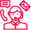 Icon showing a customer services person talking on a headset