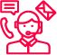 Icon showing a customer services person talking on a headset