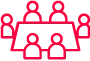 Icon showing a company meeting