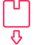 Icon showing an arrow below a box