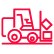 An icon of a forklift truck with carrying two boxes