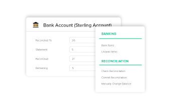 System pop out displaying basic bank account information