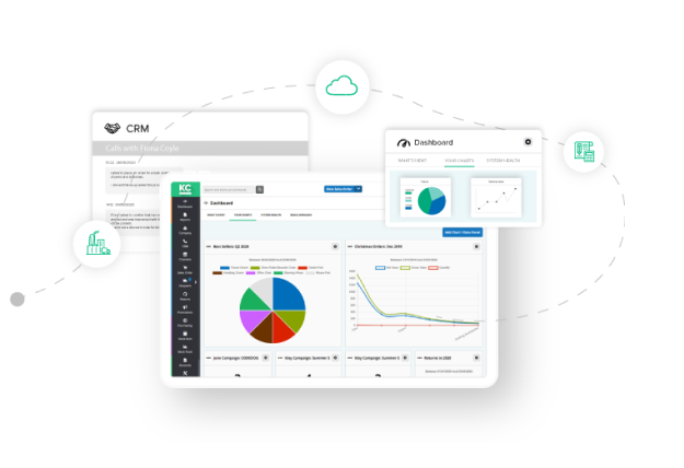 Khaos Control cloud dashboard and CRM screens.