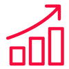 Icon of a chart and upward arrow