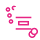 An icon of a white bottle of pills with a pink label, with other pink pills around it