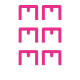 An icon of a shelf with boxes on it