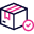 An icon of a blue packing box with a pink tick next to it.