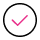A pink tick in a blue circle