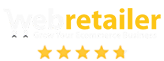 Web Retailer logo showing a nearly five star rating