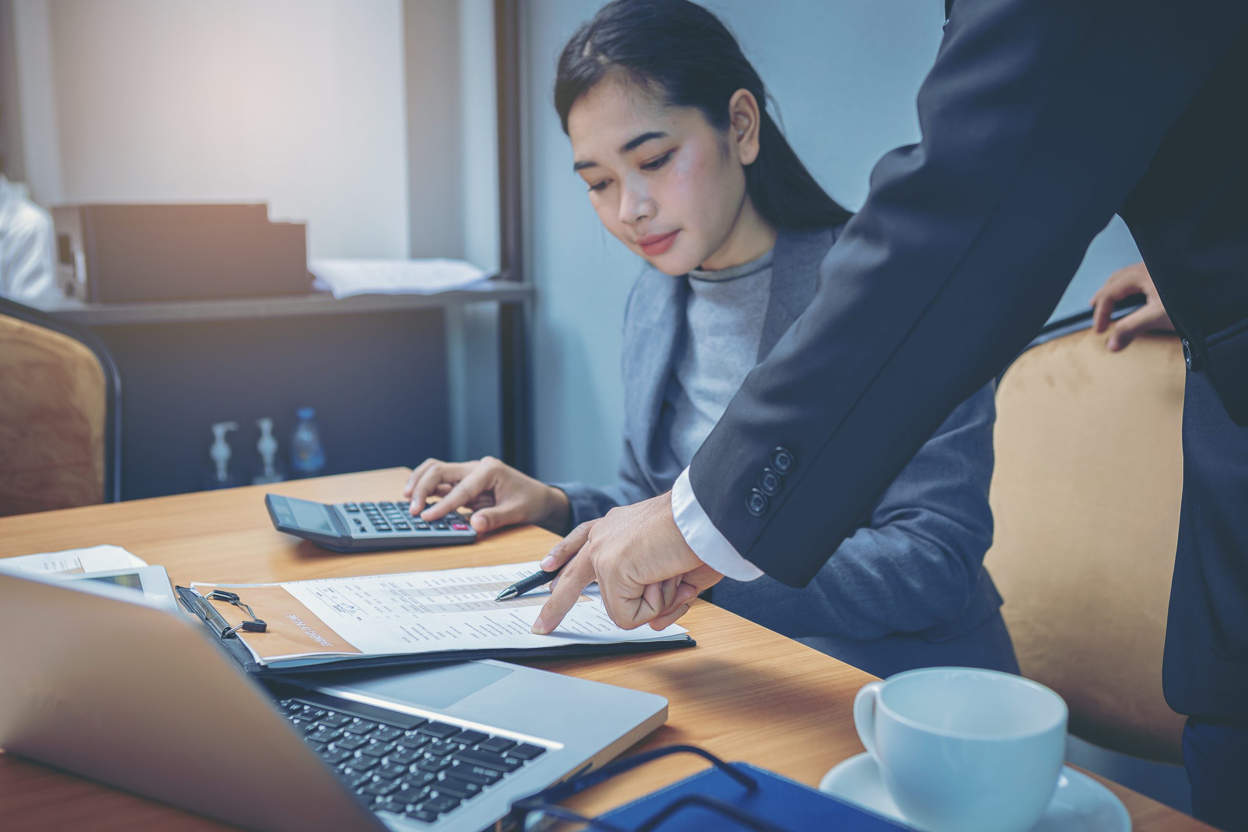 Businesswoman accountant working